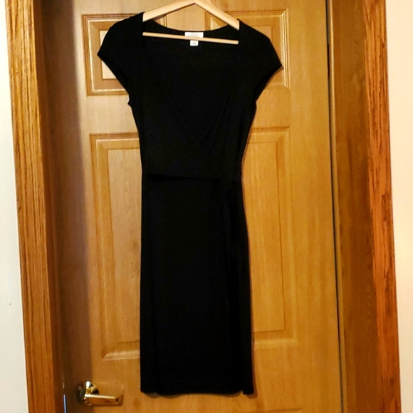 Ann Taylor LOFT Black Wrap Dress - Picture 1 of 8